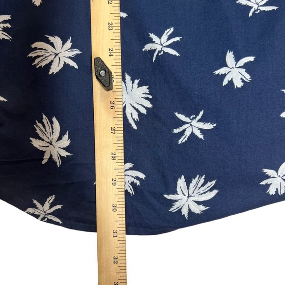 Caliville Shirt Mens XXL Navy Blue Palm Printed Button Front Short Sleeve - Picture 8 of 9